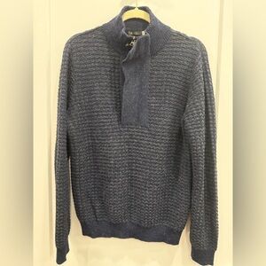 SOL Men’s Baby Alpaca 3/4-Zip Mock Neck Pullover – Size Small